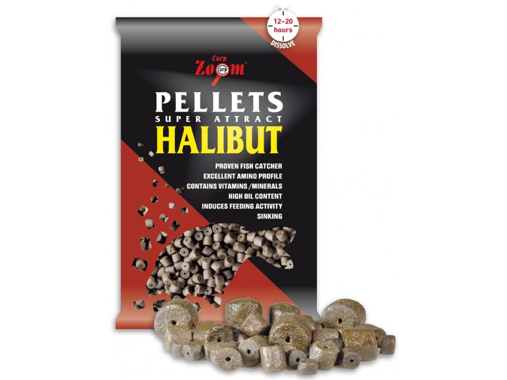 Carp Zoom Halibut Pellets-s otvorem - 800 g/8 mm