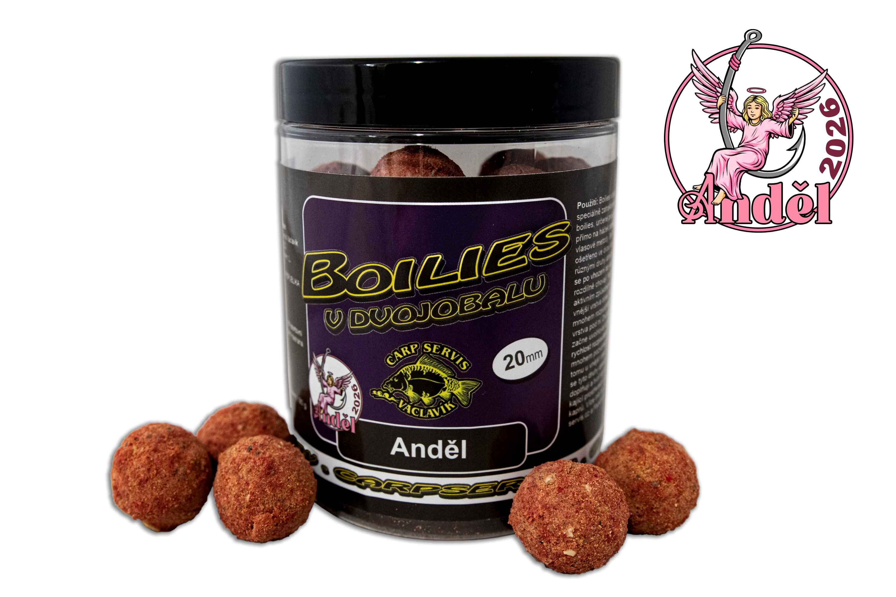 CSV Boilies v dvojobalu - 180 g/20 mm/Anděl