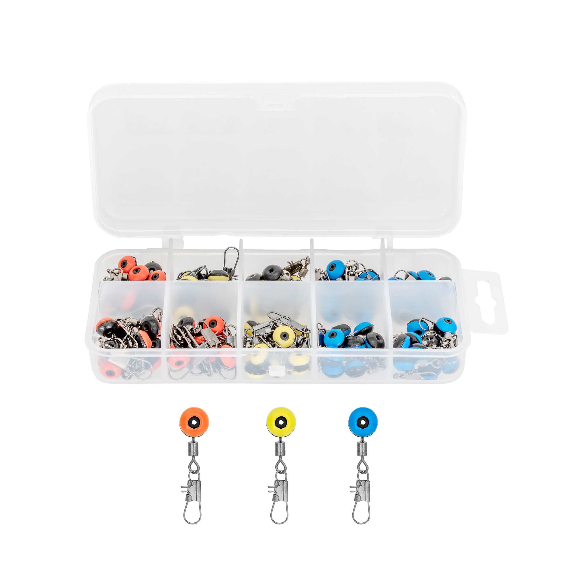 Carp Zoom Karabina s obratlíkem a průjezdem Bead Swivel SET - 100 ks