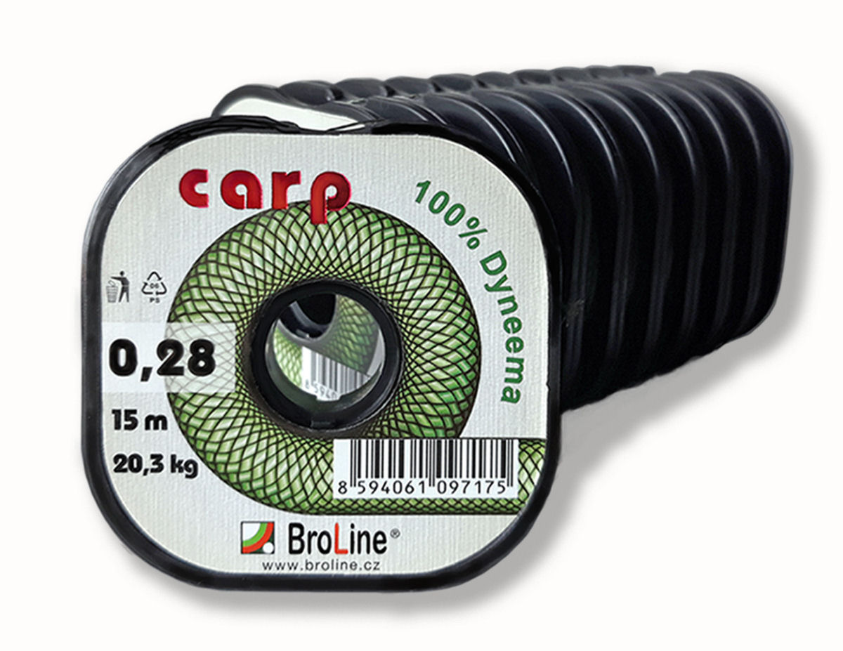 BroLine s.r.o. Carp Dyneema - oválná/tm.zelená/10 m/0,10 mm/6,6 kg