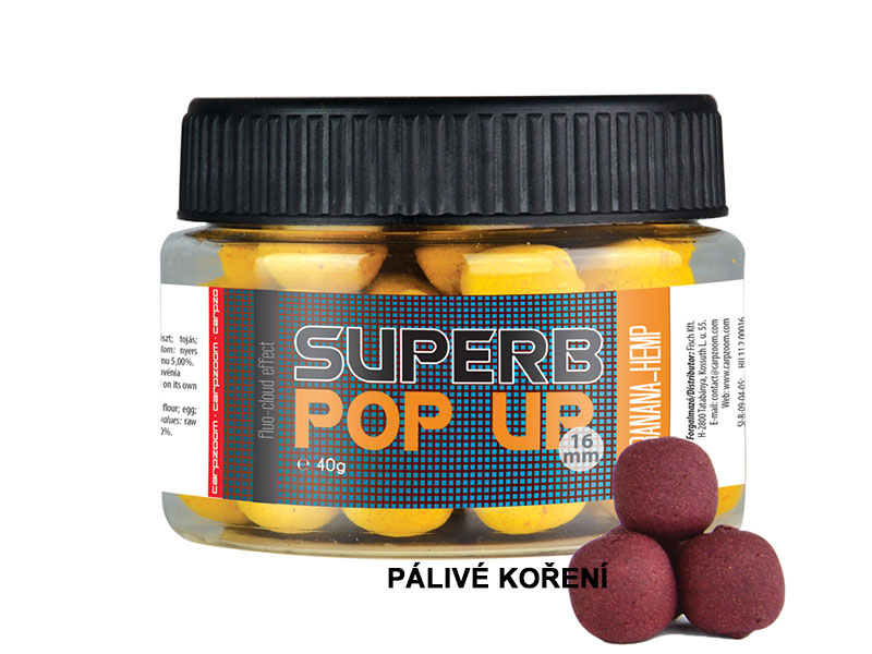 Carp Zoom Superb Pop Ups - 40 g/16 mm/Pálivé koření