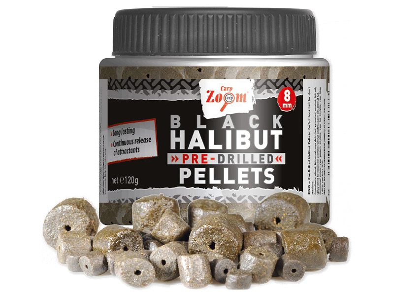 Carp Zoom Black Halibut Pellets - s otvorem - 120 g/8 mm