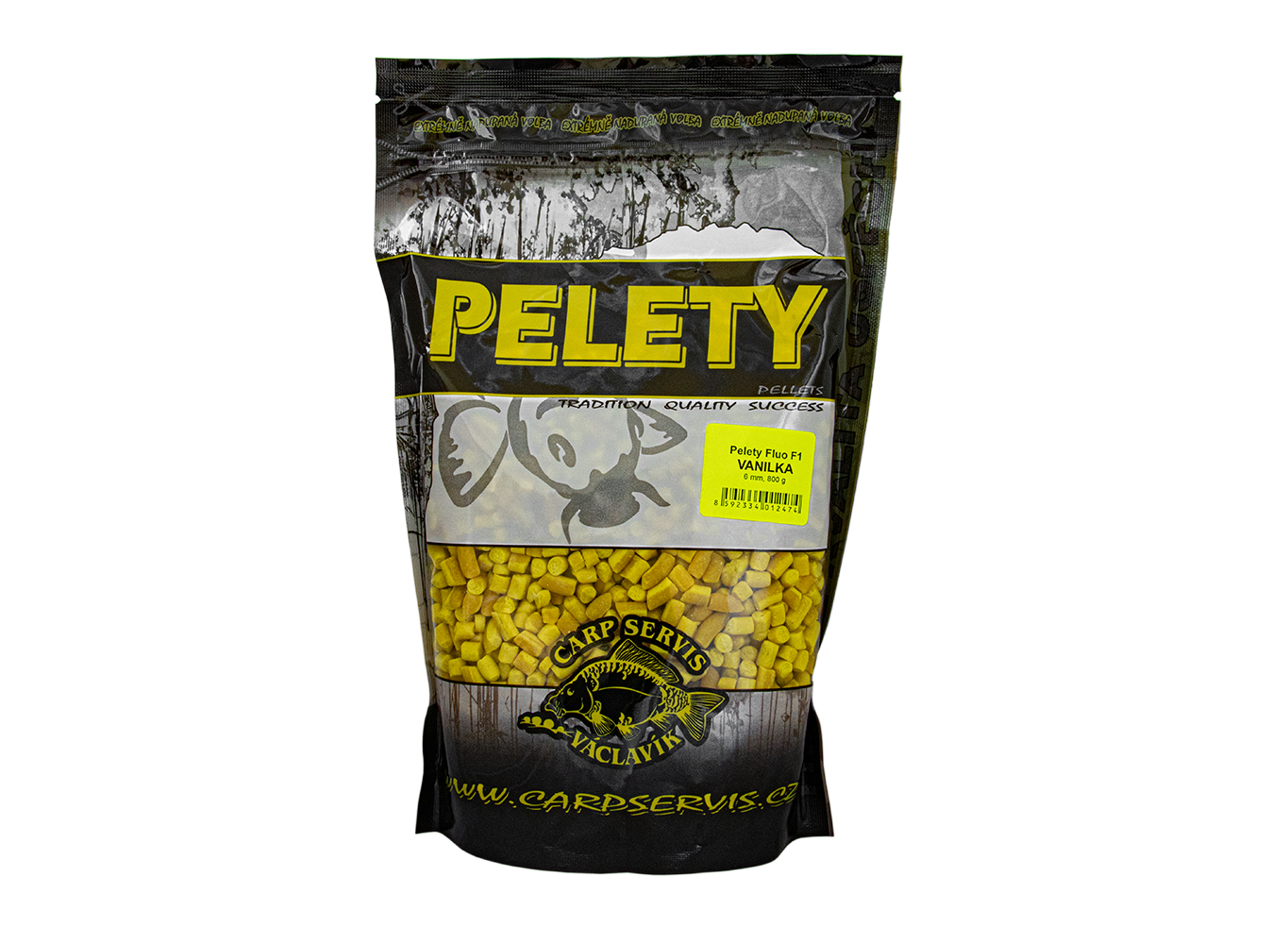 CSV Pelety Fluo F1 - 800 g/6 mm/Vanilka/žlutá