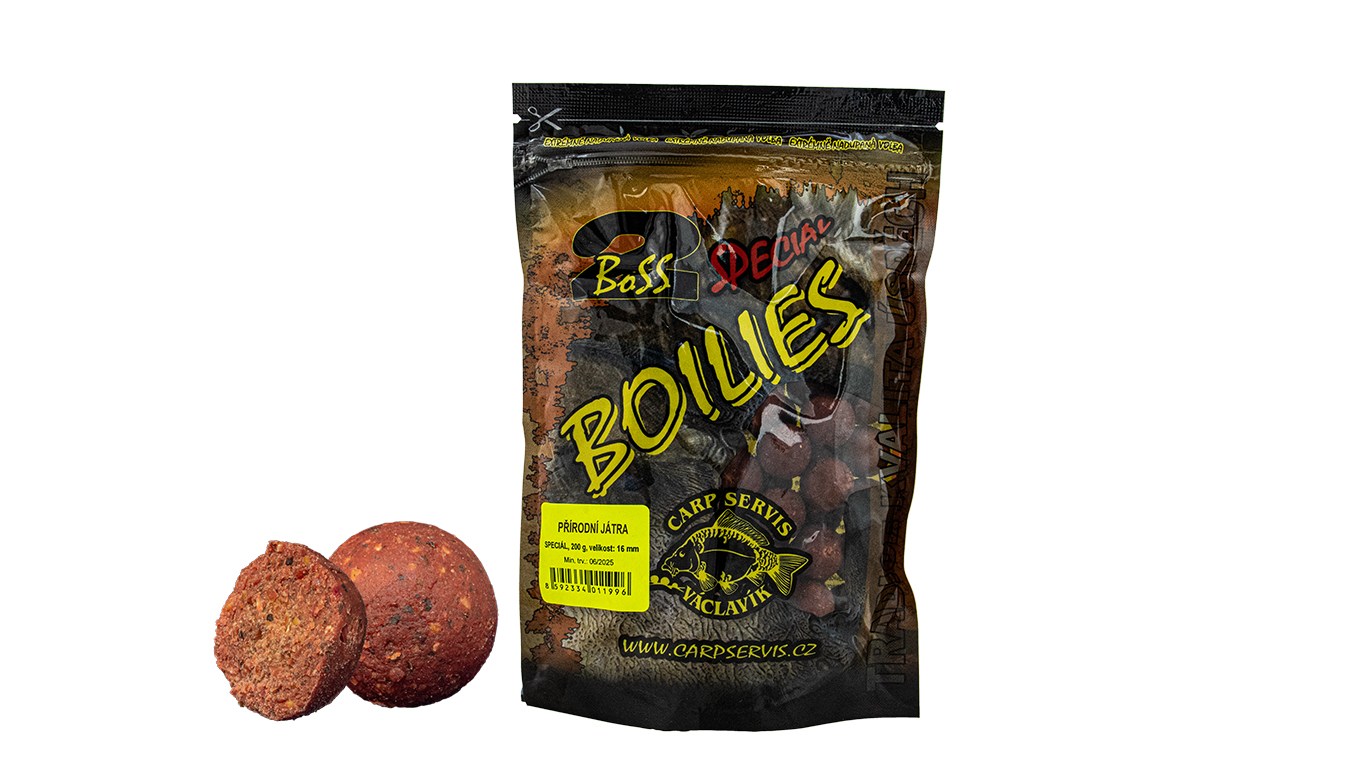 CSV Boilies Boss2 SPECIÁL - 200 g/16 mm/Přírodní játra