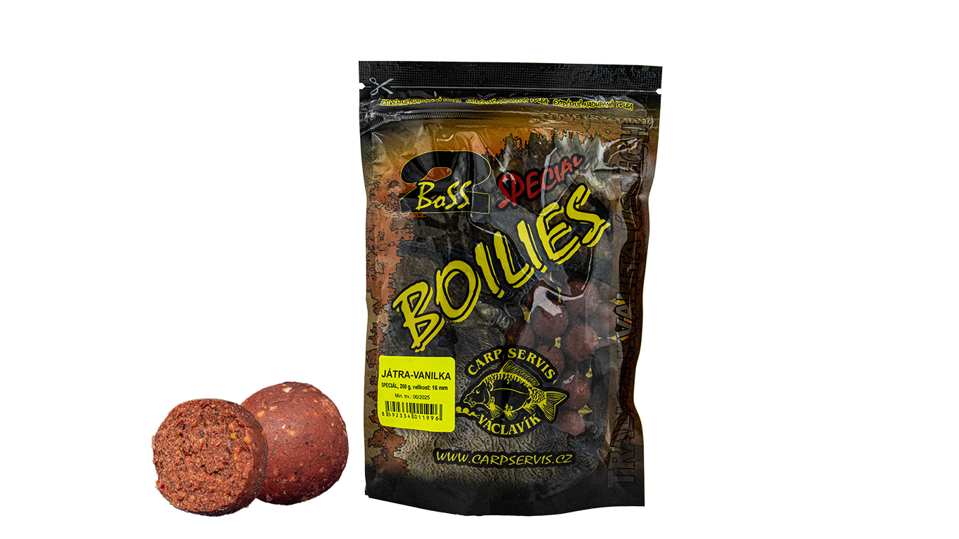 CSV Boilies Boss2 SPECIÁL - 200 g/16 mm/Játra-Vanilka