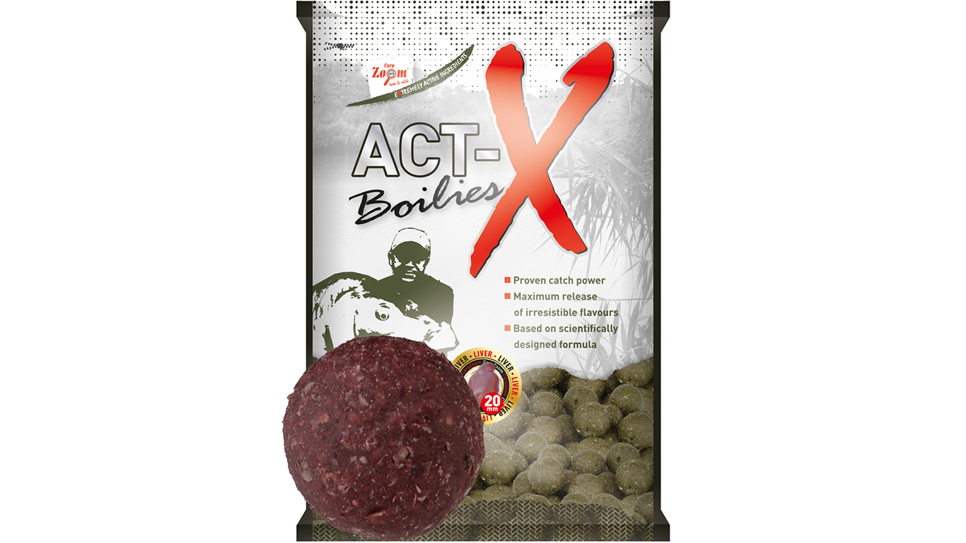 Carp Zoom Act-X Boilies - 800 g/20 mm/Pálivé koření-Česnek