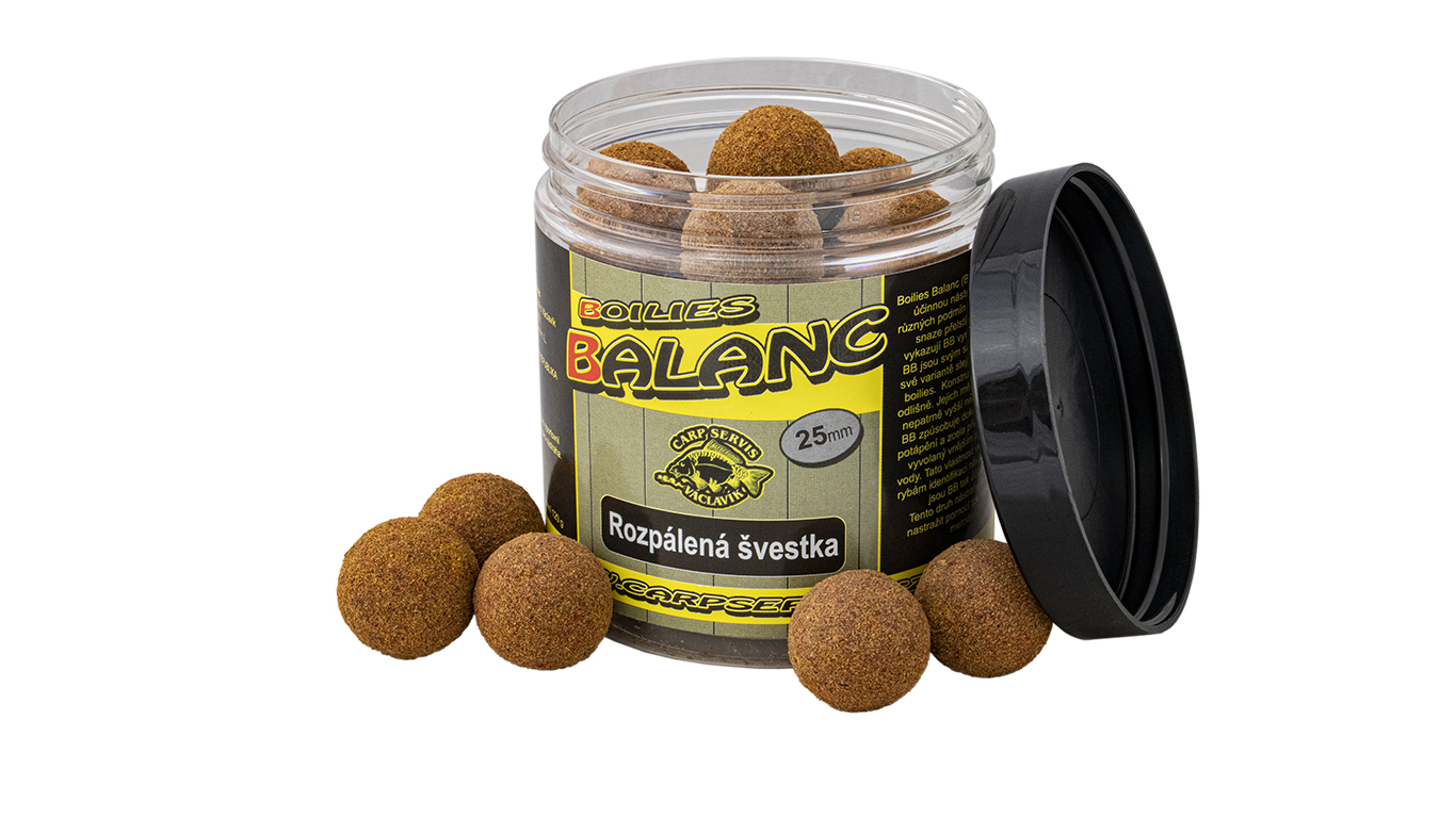 CSV Boilies Balanc - 120 g/25 mm/Rozpálená švestka