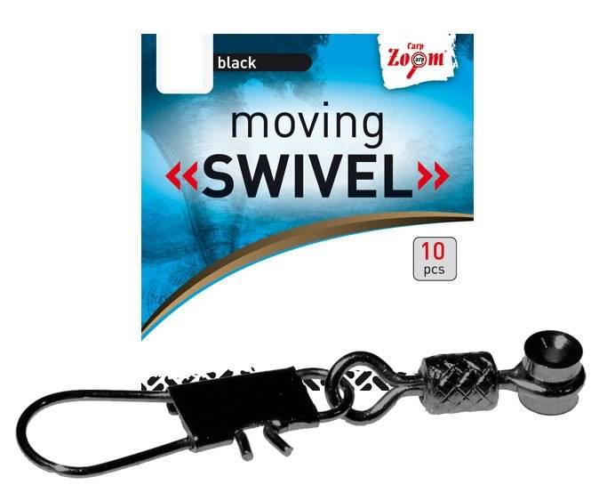 Carp Zoom Karabina s obratlíkem a průjezdem Moving Swivel - 5 ks/vel.M