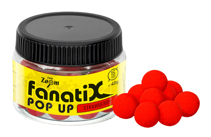 Carp Zoom Fanati-X Pop Up Boilies - 40 g/16 mm/Jahoda