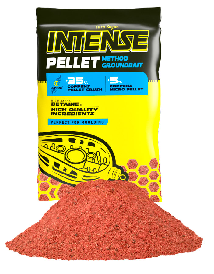 Carp Zoom Intense Pellet Method Groundbait - 800 g/jahoda